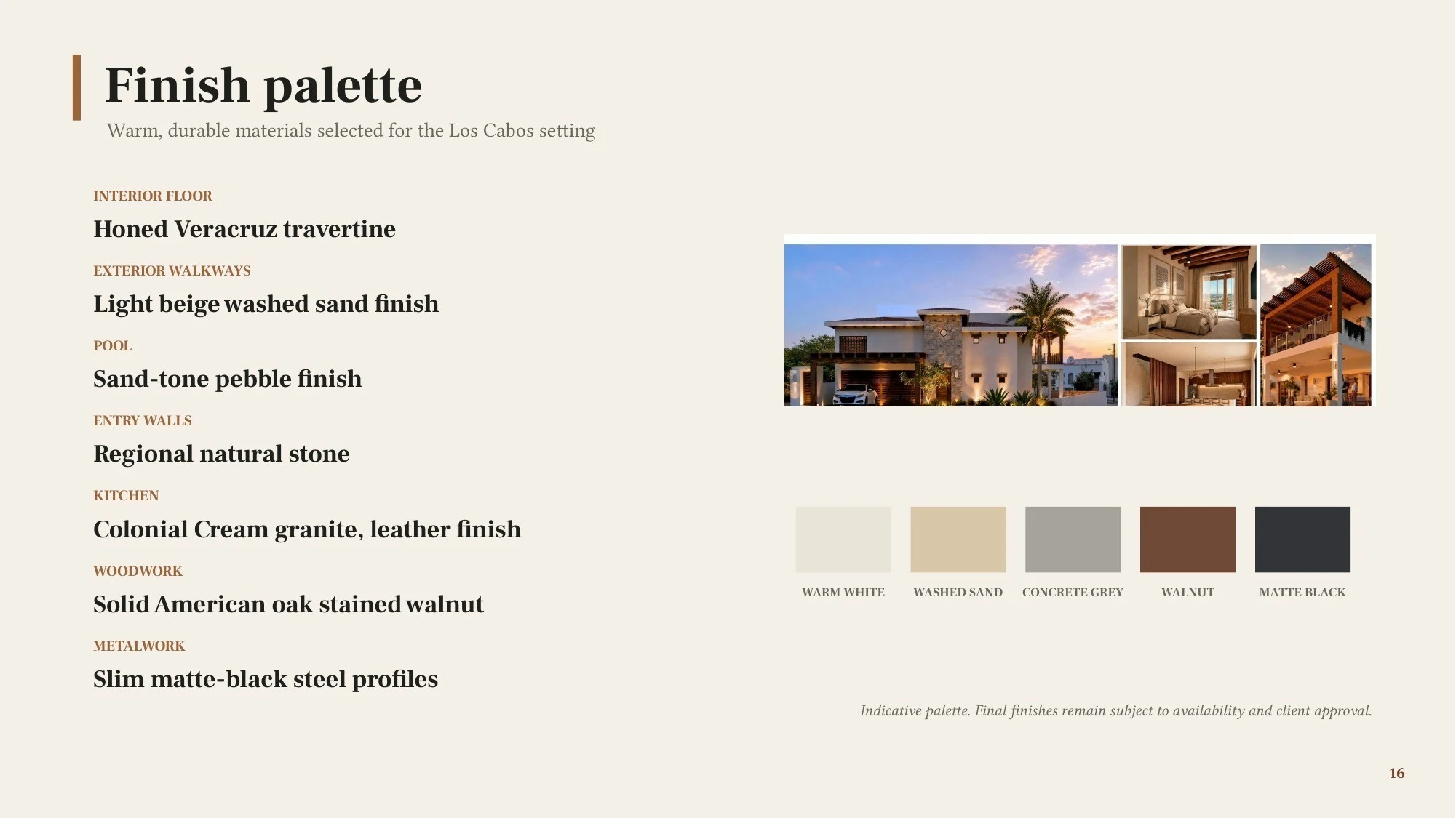 Finish palette — presentation page 16