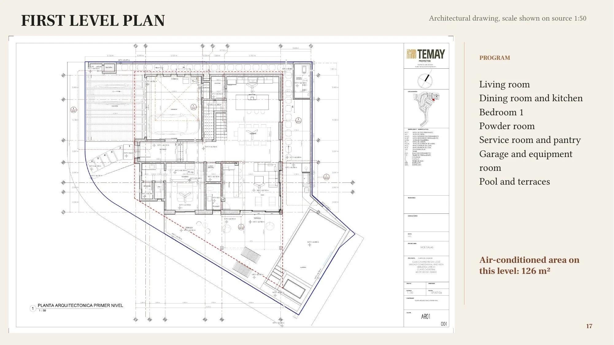 First level plan — presentation page 17