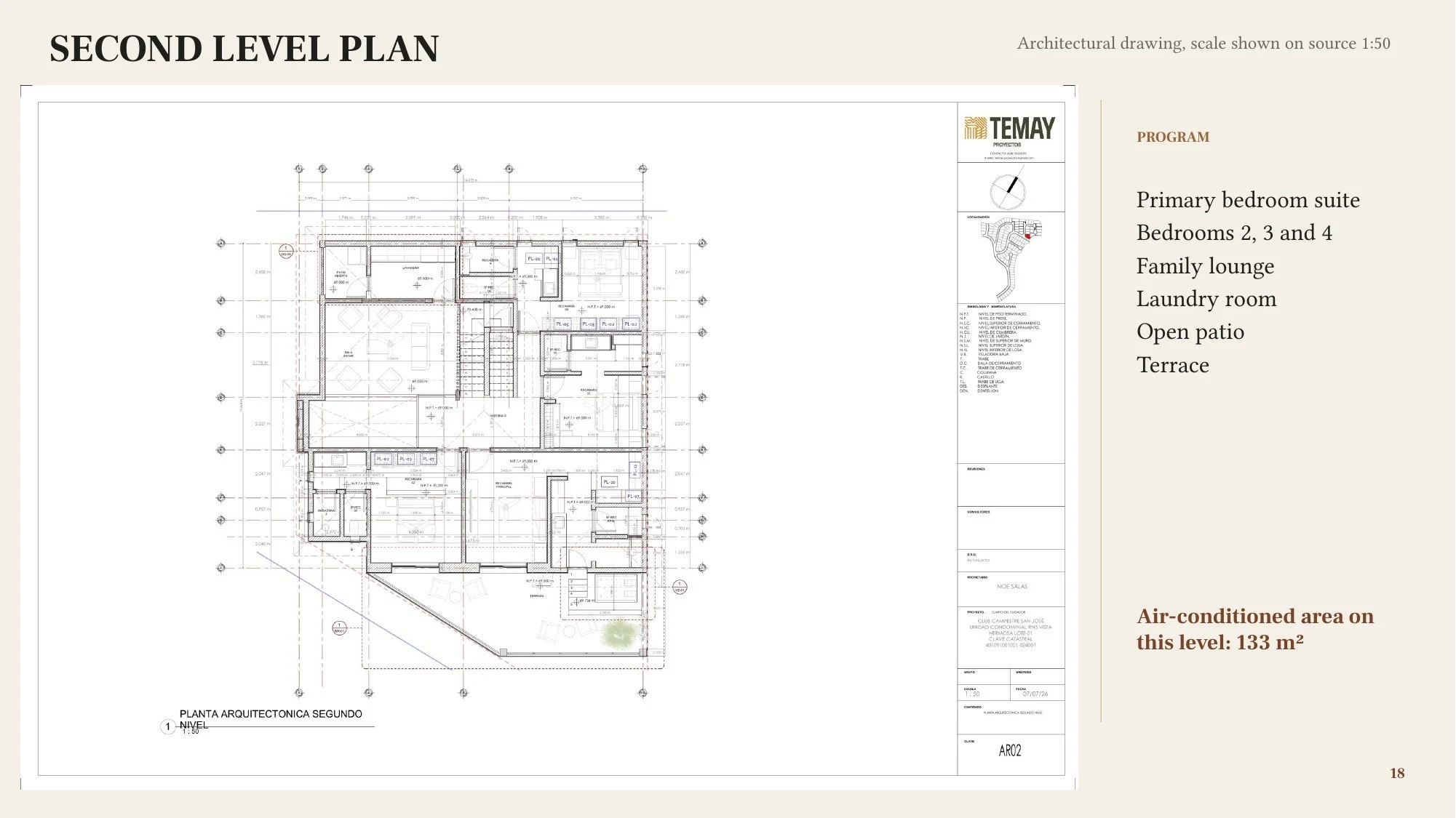 Second level plan — presentation page 18