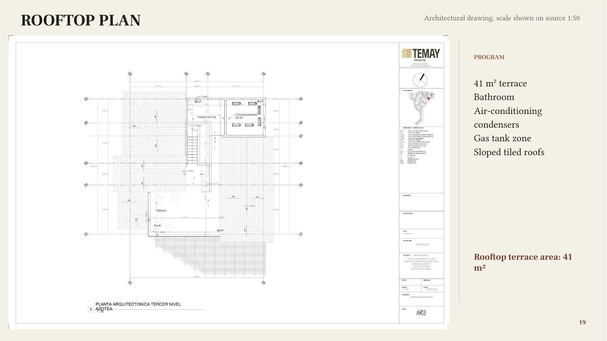 Rooftop plan — presentation page 19