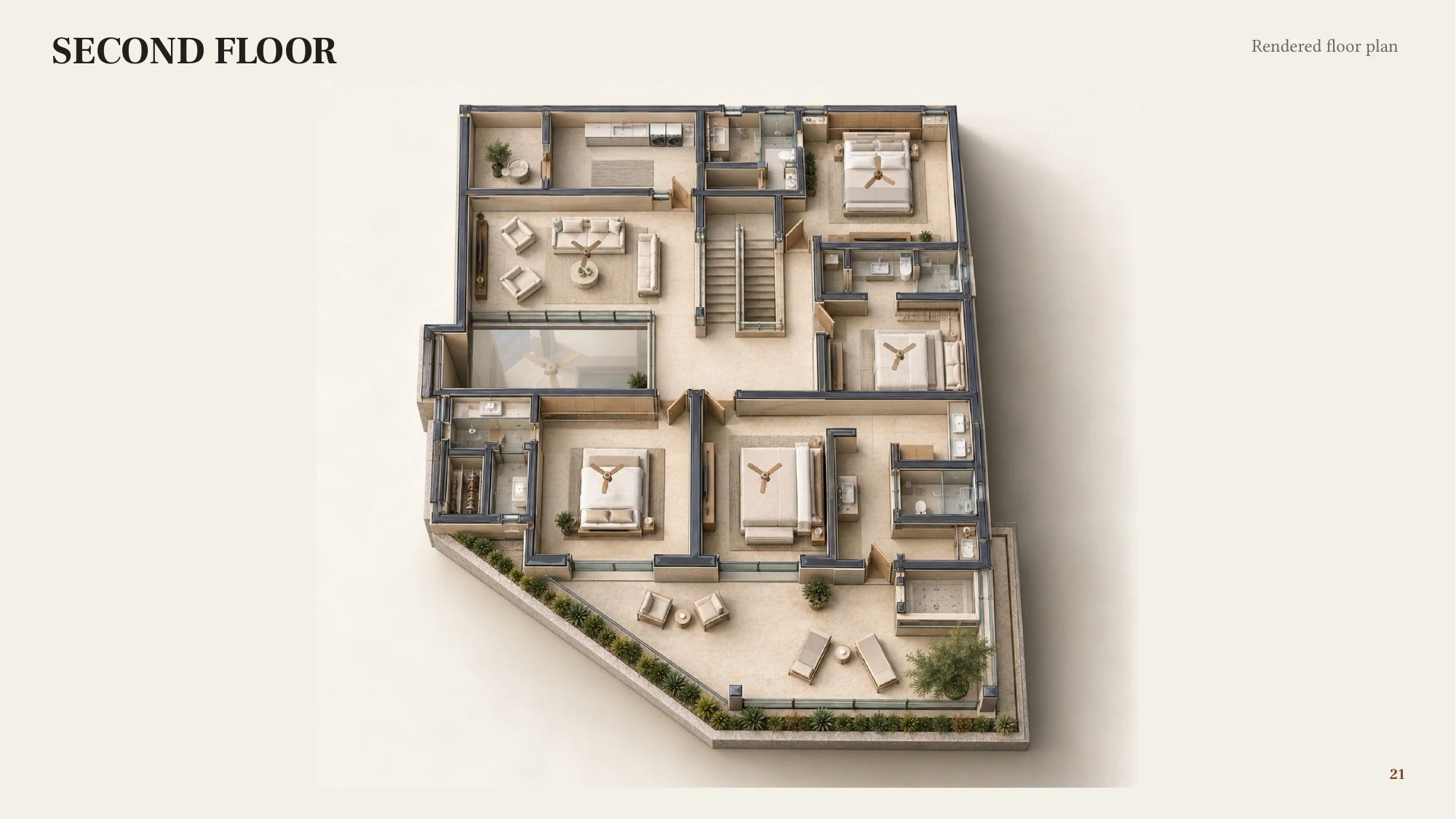 Second floor illustrated plan — presentation page 21