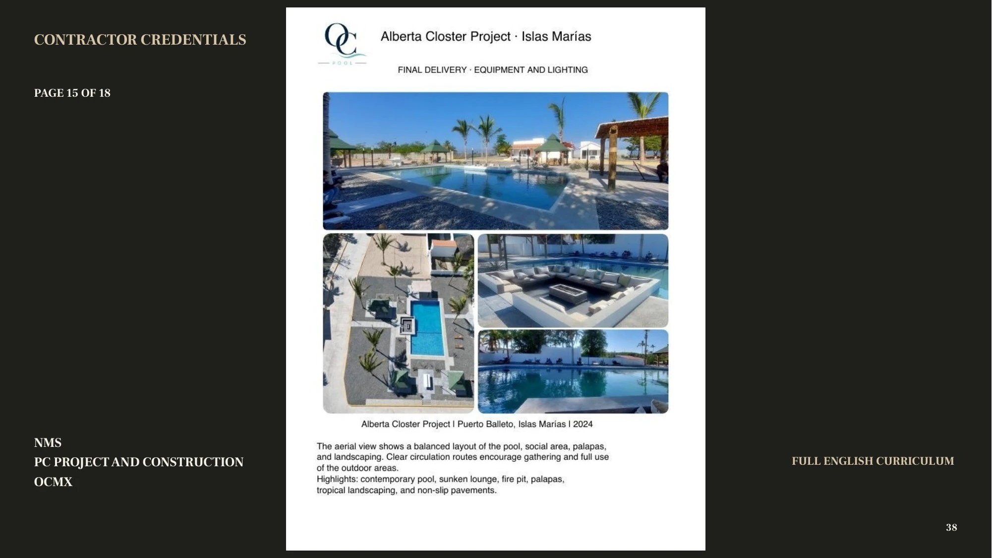 Construction credentials 15 — presentation page 38