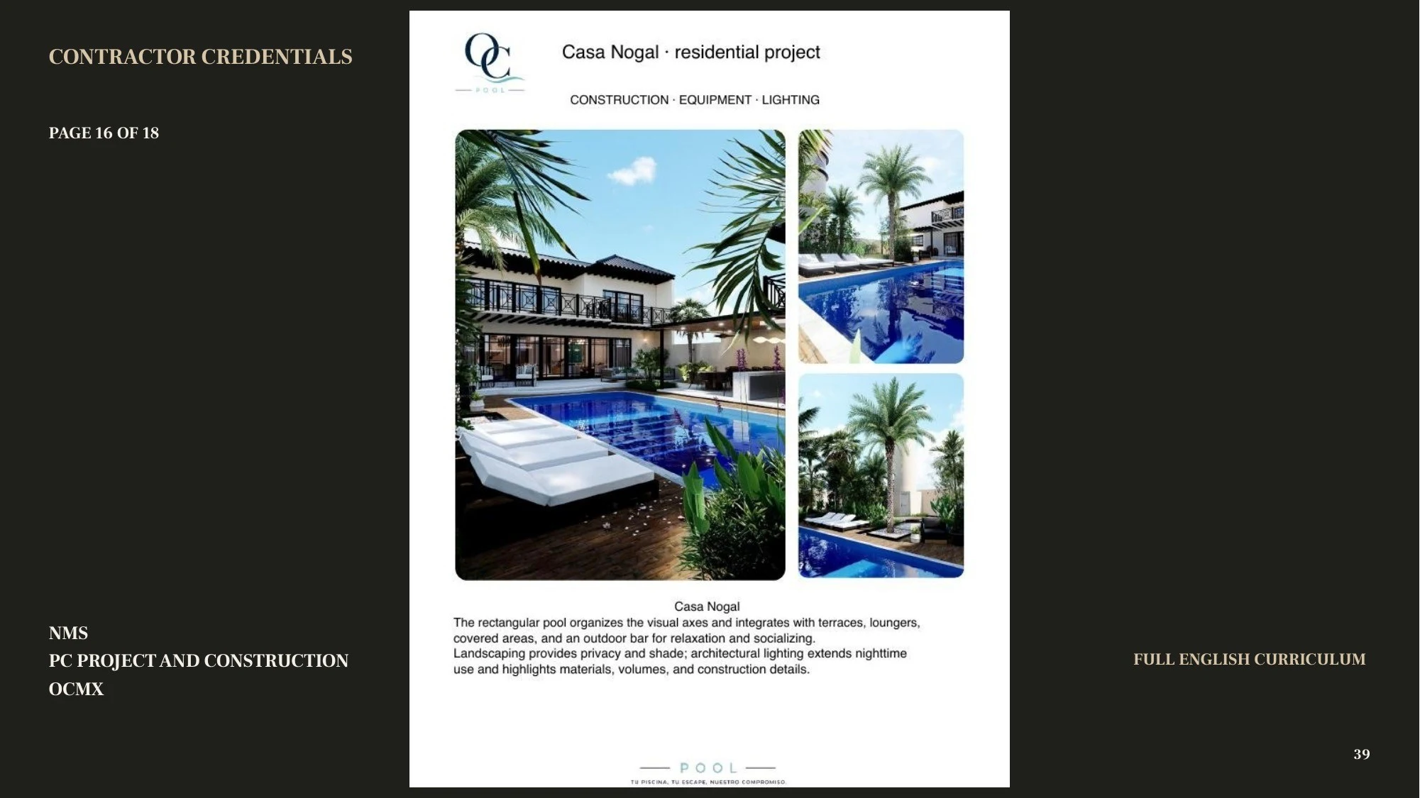 Construction credentials 16 — presentation page 39