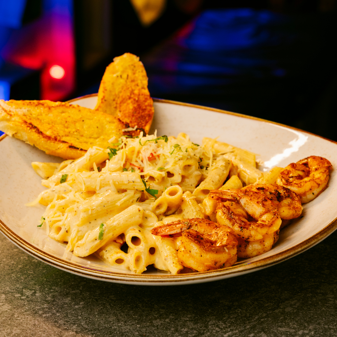 Shrimp and pasta pictured by Señor Frog’s
